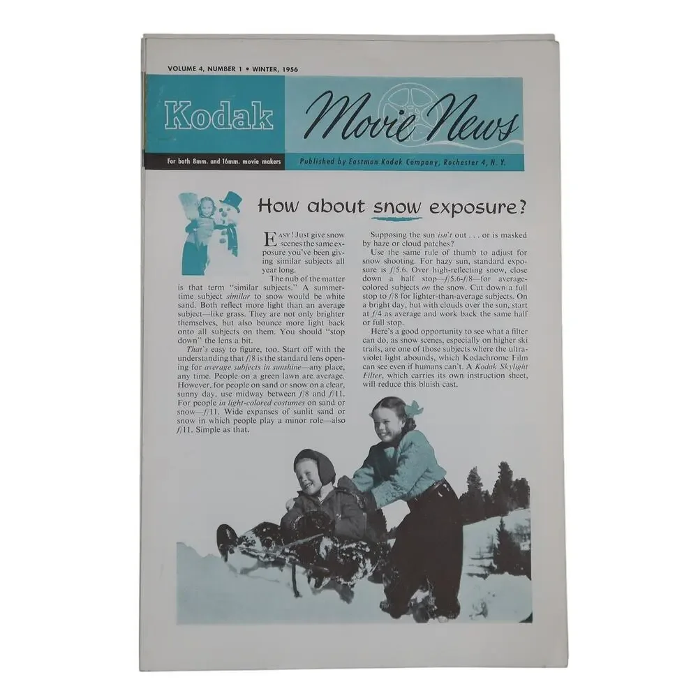 Kodak Movie News Magazine Booklet Set of Four (4) 1956 Eastman Kodak